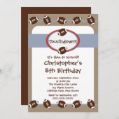 おもしろいフットボールボーイズバースデーパーティ招待状 招待状 (正面/裏面)