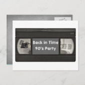おもしろいフラッシュバックVHSパーティー招待状 インビテーションポストカード (正面/裏面)