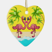 おもしろいフラミンゴ愛 セラミックオーナメント (右)