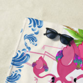 おもしろいフラミンゴ族 ビーチタオル (インサイチュ)