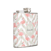 おもしろいフラミンゴ模様(モノグラム) フラスク (右)