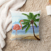 おもしろいフラミンゴ熱帯枕 クッション (ブランケット)