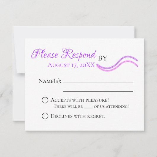 おもしろいフラミンゴ&ハート結婚ズスイートRSVPカード 出欠カード (正面)