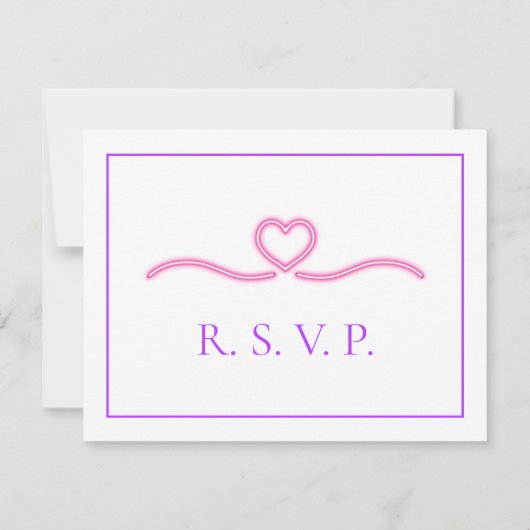 おもしろいフラミンゴ&ハート結婚ズスイートRSVPカード 出欠カード (裏面)