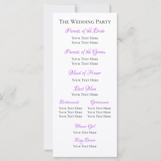 おもしろいフラミンゴ&ハート結婚式 プログラムフラットカード (裏面)