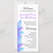 おもしろいフラミンゴ&ハート結婚式 プログラムフラットカード (正面)