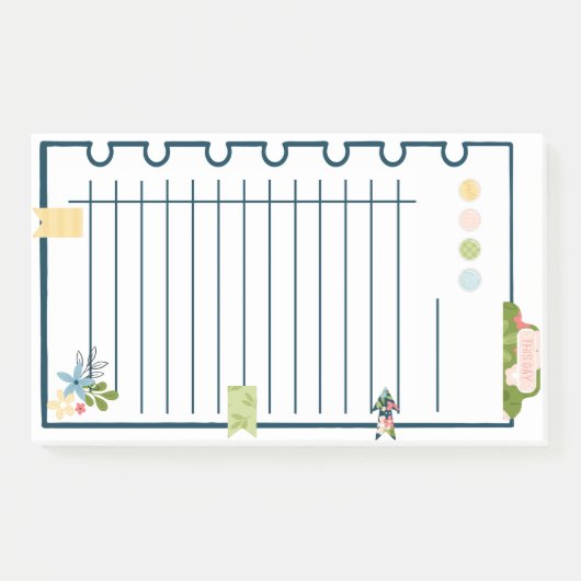 おもしろいフラワーとタブノートLRGポストイットノート ポストイット (正面)