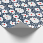 おもしろいフラワーオンデニム ラッピングペーパー (角)