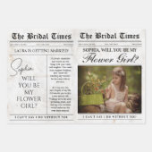 おもしろいフラワーガール提案新聞フラワーブーケ ラッピングペーパーシート (正面)