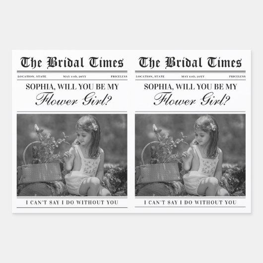 おもしろいフラワーガール提案新聞フラワーブーケ ラッピングペーパーシート (正面3)