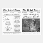 おもしろいフラワーガール提案新聞フラワーブーケ ラッピングペーパーシート (正面)