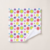 おもしろいフラワーズガーデンカラフルフェスタ バスタオルセット (ウォッシュタオル)