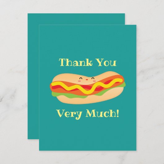 おもしろいフランクおユーモアのあるりホットドッグPUNありがとう サンキューカード (正面/裏面)