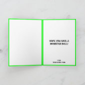 おもしろいフランケンシュタインハロウィンハッピーバースデー サンキューカード (内部)