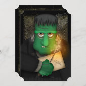 おもしろいフランケンシュタインハローウィンパーティ招待状 招待状 (正面/裏面)