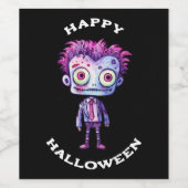 おもしろいフランケンシュタインモンスターハッピーハローウィン ワインラベル (シングルラベル)