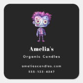 おもしろいフランケンシュタインモンスターハロウィンおもしろい事業 スクエアシール (正面)