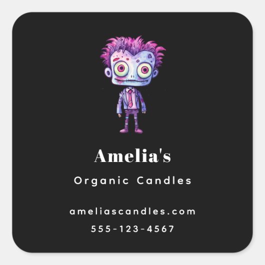 おもしろいフランケンシュタインモンスターハロウィンおもしろい事業 スクエアシール (正面)