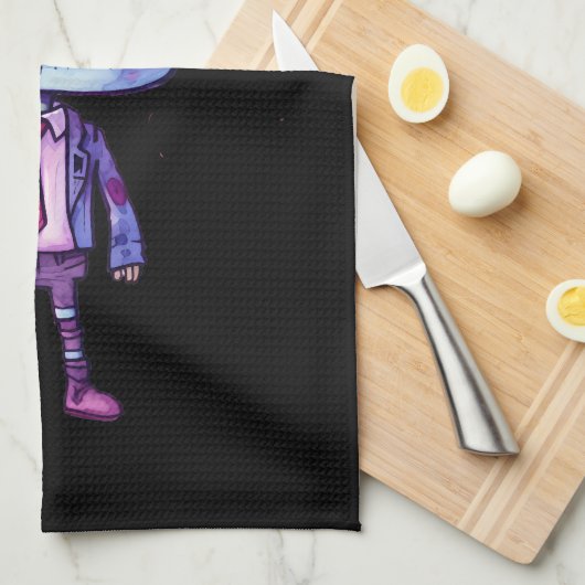 おもしろいフランケンシュタインモンスターハロウィンおもしろい キッチンタオル (四つ折り)