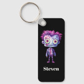 おもしろいフランケンシュタインモンスターハロウィンおもしろい キーホルダー (正面)