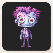 おもしろいフランケンシュタインモンスターハロウィンおもしろい スクエアペーパーコースター (正面)