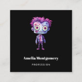 おもしろいフランケンシュタインモンスターハロウィンおもしろい スクエア名刺 (正面)