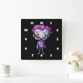 おもしろいフランケンシュタインモンスターハロウィンおもしろい スクエア壁時計 (ホーム)