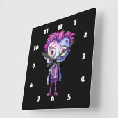 おもしろいフランケンシュタインモンスターハロウィンおもしろい スクエア壁時計 (傾斜)