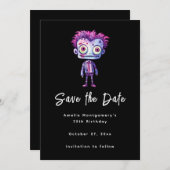 おもしろいフランケンシュタインモンスターハロウィンおもしろい セーブザデート (正面/裏面)