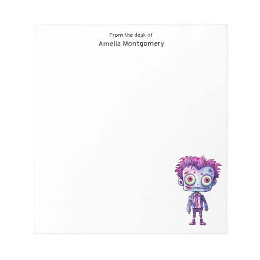 おもしろいフランケンシュタインモンスターハロウィンおもしろい ノートパッド (正面)