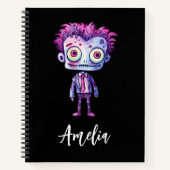 おもしろいフランケンシュタインモンスターハロウィンおもしろい ノートブック (正面)