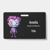 おもしろいフランケンシュタインモンスターハロウィンおもしろい バッジ (裏面)