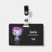 おもしろいフランケンシュタインモンスターハロウィンおもしろい バッジ (正面 （クリップ付）)