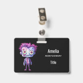 おもしろいフランケンシュタインモンスターハロウィンおもしろい バッジ (裏面 （クリップ付）)