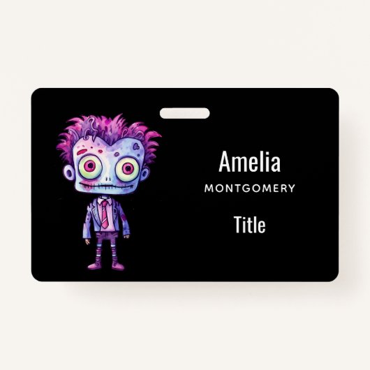 おもしろいフランケンシュタインモンスターハロウィンおもしろい バッジ (正面)