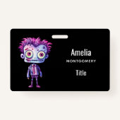 おもしろいフランケンシュタインモンスターハロウィンおもしろい バッジ (裏面)