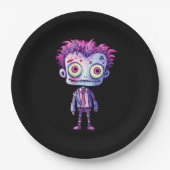 おもしろいフランケンシュタインモンスターハロウィンおもしろい ペーパープレート (正面)