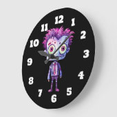 おもしろいフランケンシュタインモンスターハロウィンおもしろい ラージ壁時計 (傾斜)