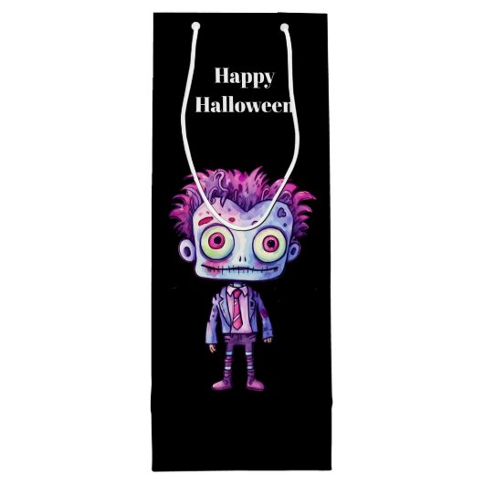 おもしろいフランケンシュタインモンスターハロウィンおもしろい ワインギフトバッグ (裏面)