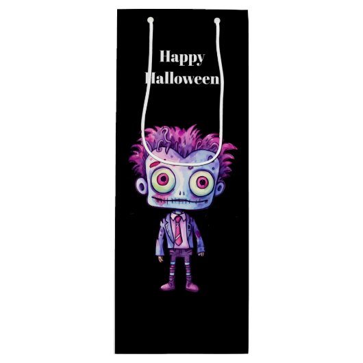 おもしろいフランケンシュタインモンスターハロウィンおもしろい ワインギフトバッグ (正面)