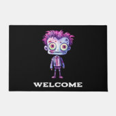 おもしろいフランケンシュタインモンスターハロウィーンおもしろいへようこそ ドアマット (正面)
