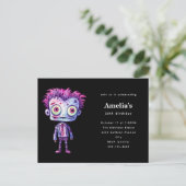 おもしろいフランケンシュタインモンスターハロウィーンおもしろい誕生日 インビテーションポストカード (スタンド正面)