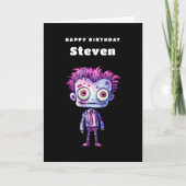 おもしろいフランケンシュタインモンスターハロウィーンおもしろい誕生日 カード (正面)