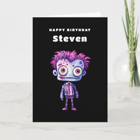 おもしろいフランケンシュタインモンスターハロウィーンおもしろい誕生日 カード (正面)