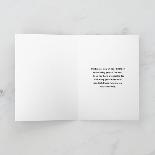 おもしろいフランケンシュタインモンスターハロウィーンおもしろい誕生日 カード (内部)