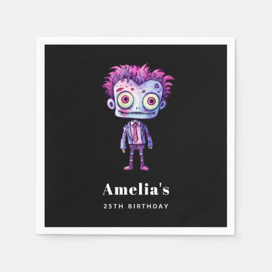 おもしろいフランケンシュタインモンスターハロウィーンおもしろい誕生日 スタンダードカクテルナプキン (正面)