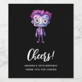 おもしろいフランケンシュタインモンスターハロウィーンおもしろい誕生日 ワインラベル (シングルラベル)