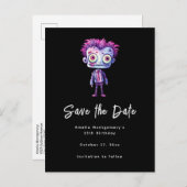 おもしろいフランケンシュタインモンスターハロウィーンおもしろい誕生日 案内ポストカード (正面/裏面)