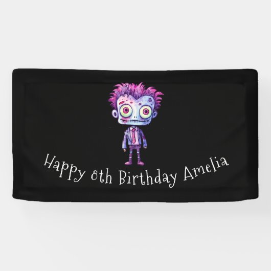 おもしろいフランケンシュタインモンスターハロウィーンおもしろい誕生日 横断幕 (横)