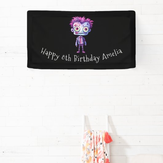 おもしろいフランケンシュタインモンスターハロウィーンおもしろい誕生日 横断幕 (インサイチュ)